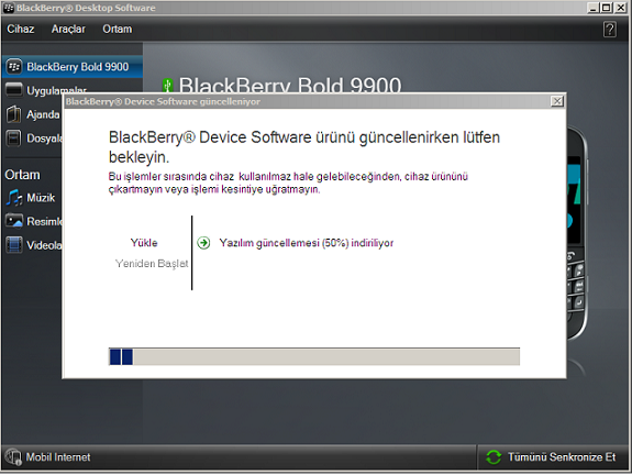 blackberry 9900 yazılım güncelleme 2