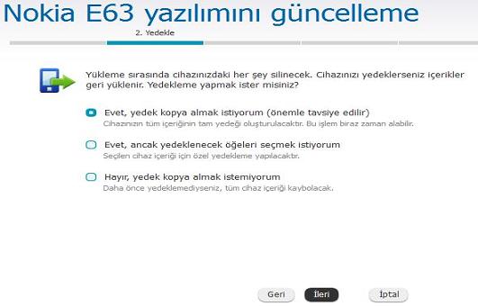 Nokia E63 Yazılım Güncelleme 5